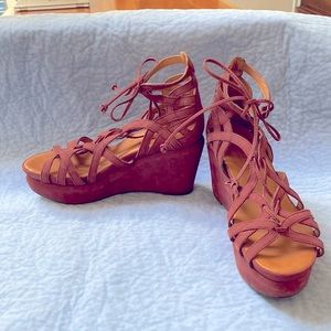 Gentle Souls Gladiator wedge sandals